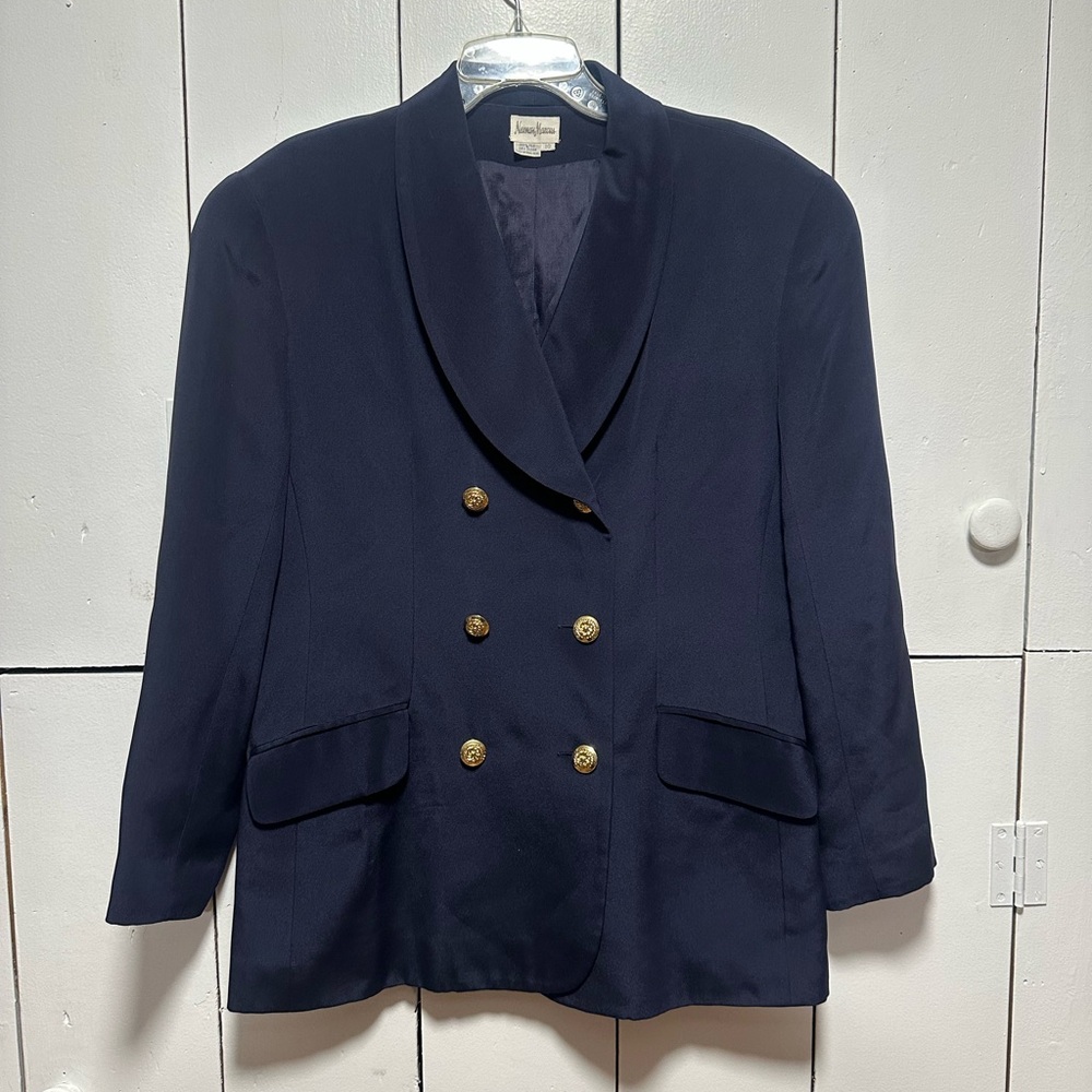 Vintage Neiman Marcus 100% Silk Double-Breasted Blazer